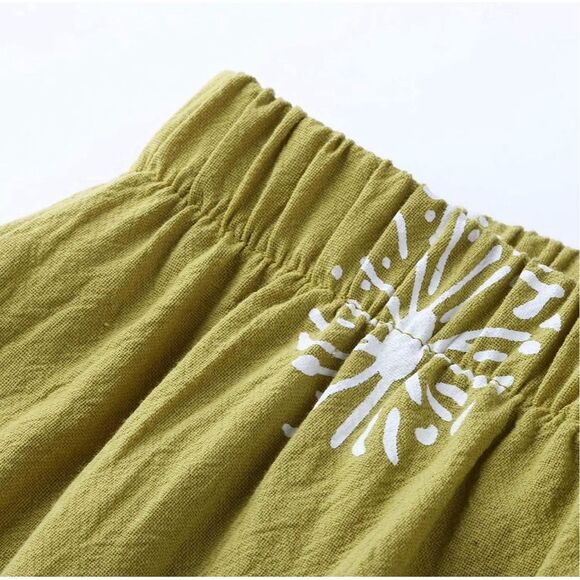 HOTYD Cotton Linen Pants Casual Summer Capri Pants for Women Baggy Elastic Waist - Picture 5 of 7